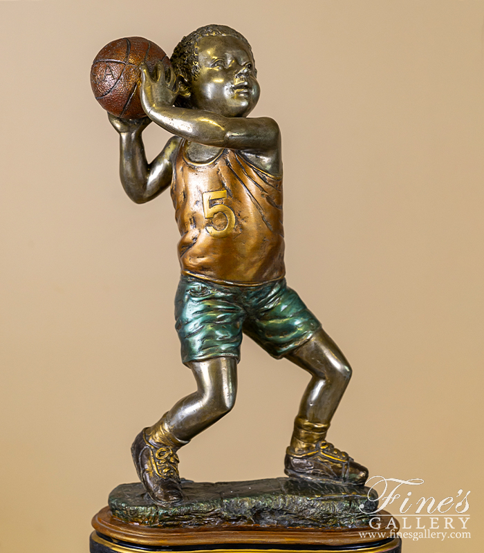 Bronze Statues  - Young Basketball Player Bronze Statue - BS-186